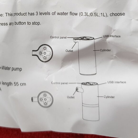 Silver Electric Auto Bottled Water 5V 4W Model OMY-CSQ-204 USB Rechargeable Pump - Picture 13 of 16